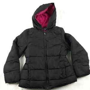 Faded Glory Black and Pink Winter Jacket Size XS(4/5)